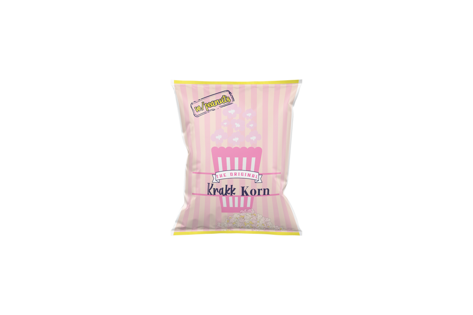 Original Krakk Korn packaging w/peanuts